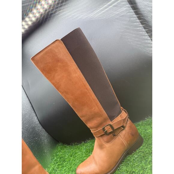 Frye Cognac -Leather- Riding Boots- Size 5.5 W - Picture 3 of 9